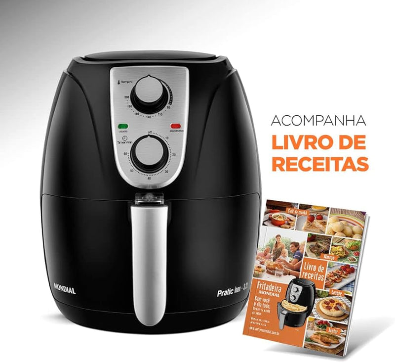 Fritadeira Elétrica sem Óleo Air Fryer Mondial AF-34 3,2L 1270W Preta