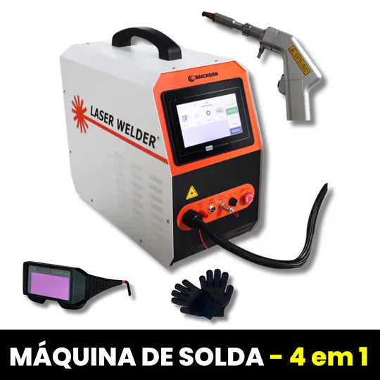 Máquina de Solda e Corte a Laser Portátil Multiprocesso 250A Proteção Térmica 4 em 1 Bivolt
